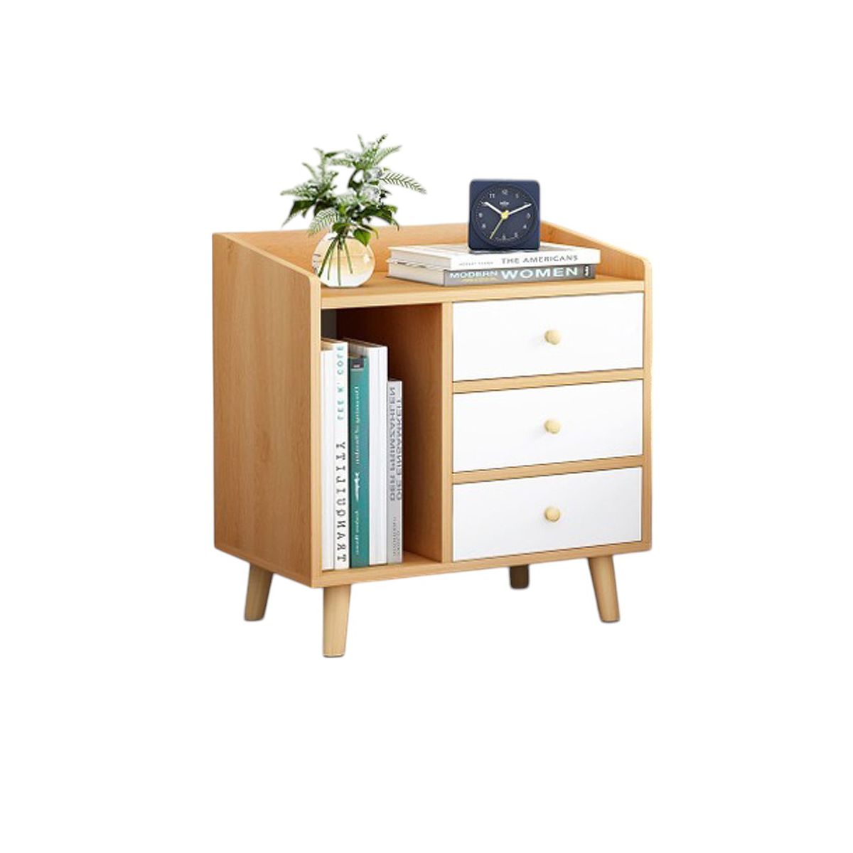 CASA BELLA - VELADOR MESITA 3 NIVELES 3 CAJONES LIBRERO ORGANIZADOR ZT3 MADERA