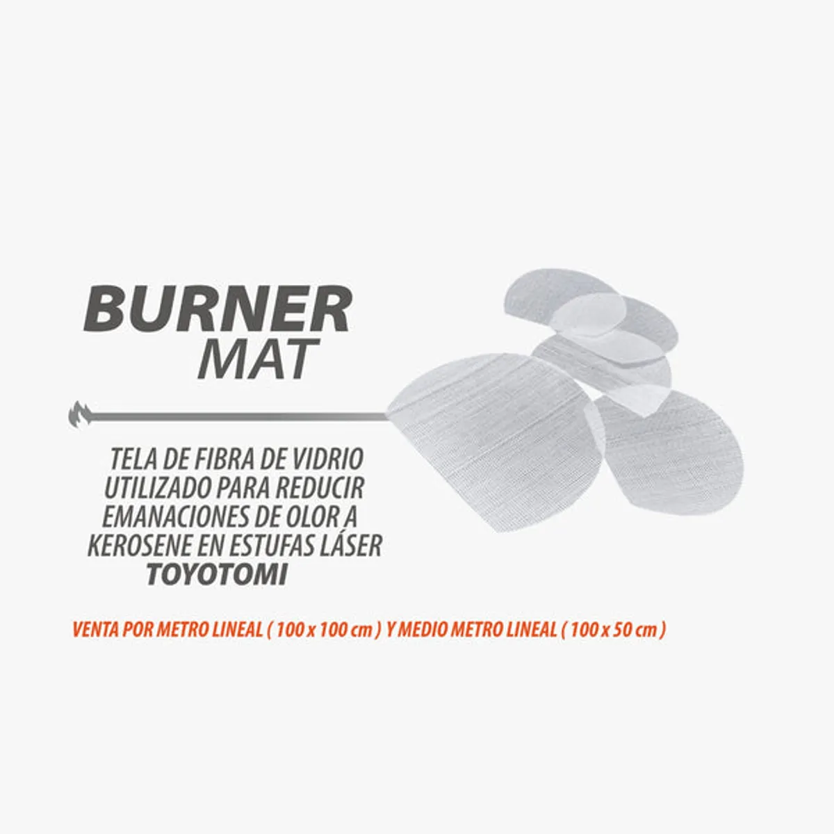ZETACOM - 2 Burner Mat Para Estufas Toyotomi Fibra de Vidrio