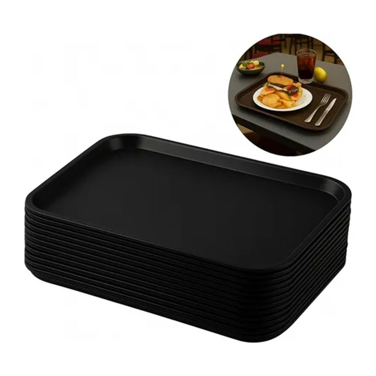 MUNDO MAGIA - 5 Bandejas De Servicio Restaurante Rectangular 43x30cm