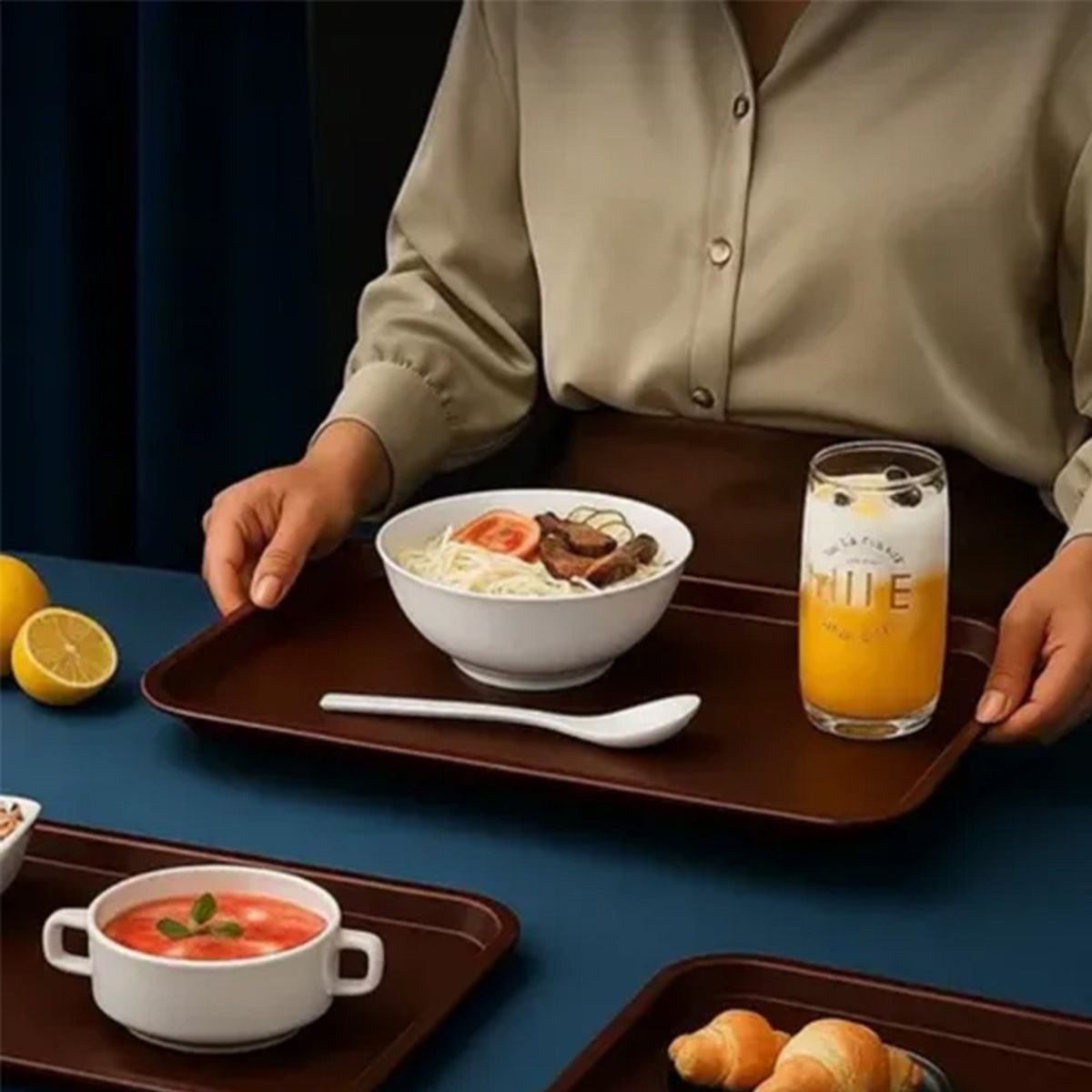 MUNDO MAGIA - 5 Bandejas De Servicio Restaurante Rectangular 43x30cm