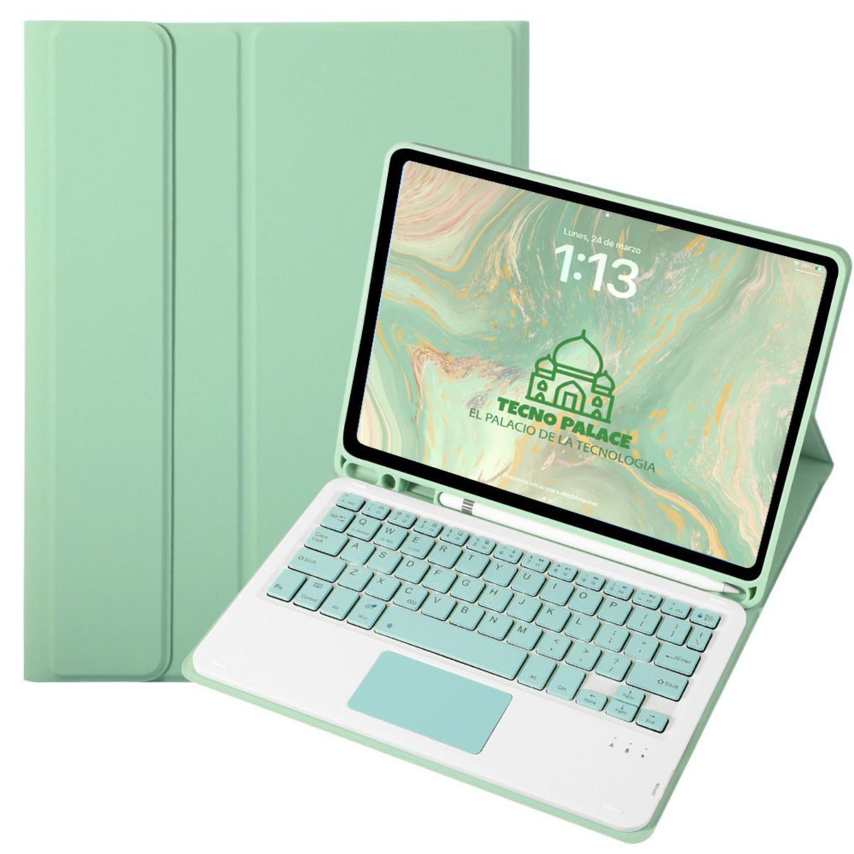 GENERICO - Fundas Con Teclado TouchPad Para iPad Air 11 M2-M3 / Air 4-5- letra Ñ