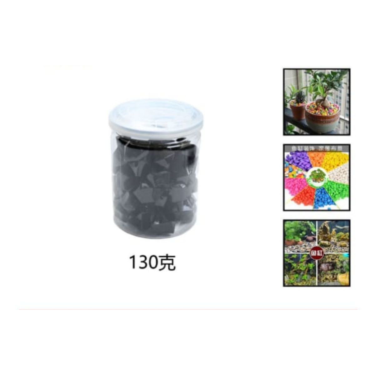 GENERICO - Piedras Decorativas 130 Gramos Color Negro