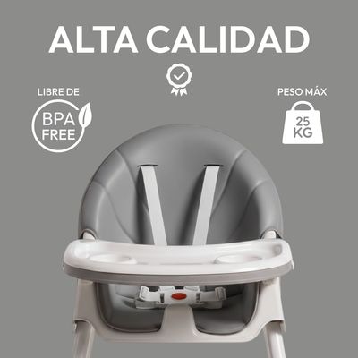 Imagen 2 del producto Silla Comer Bebe Doble Altura Safe Baby Gris