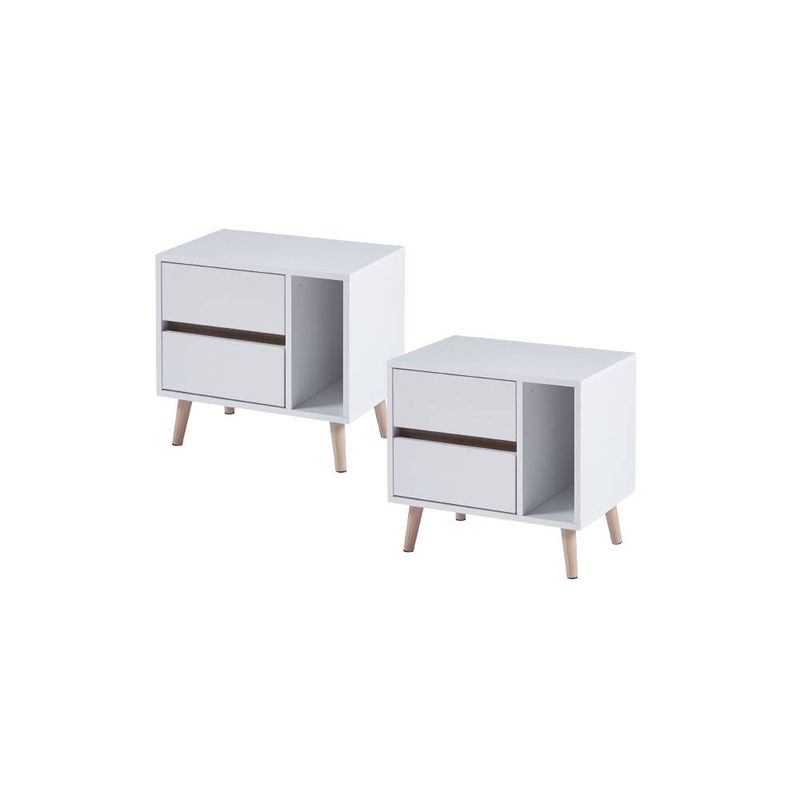 GENERICO - Pack 2 Veladores Nordic Elegance blanco