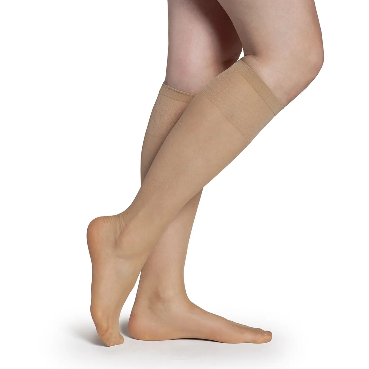 LASST - 2 Pares Minimedia Punta Transparente Champana Lasst