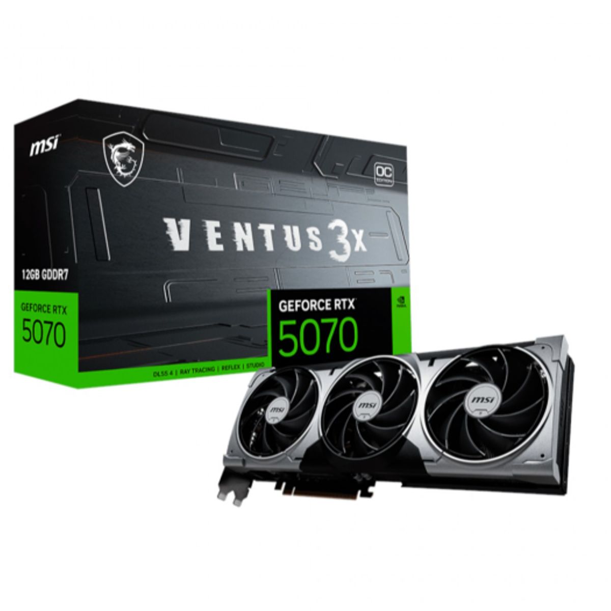 MSI - Tarjeta de Video - MSI GeForce RTX 5070 12G VENTUS 3X OC - (192 bit)
