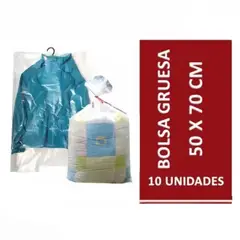 BLOCCARE - Bolsa Plástica Gruesa 50x70 Cm Transparente - 10 Unidades