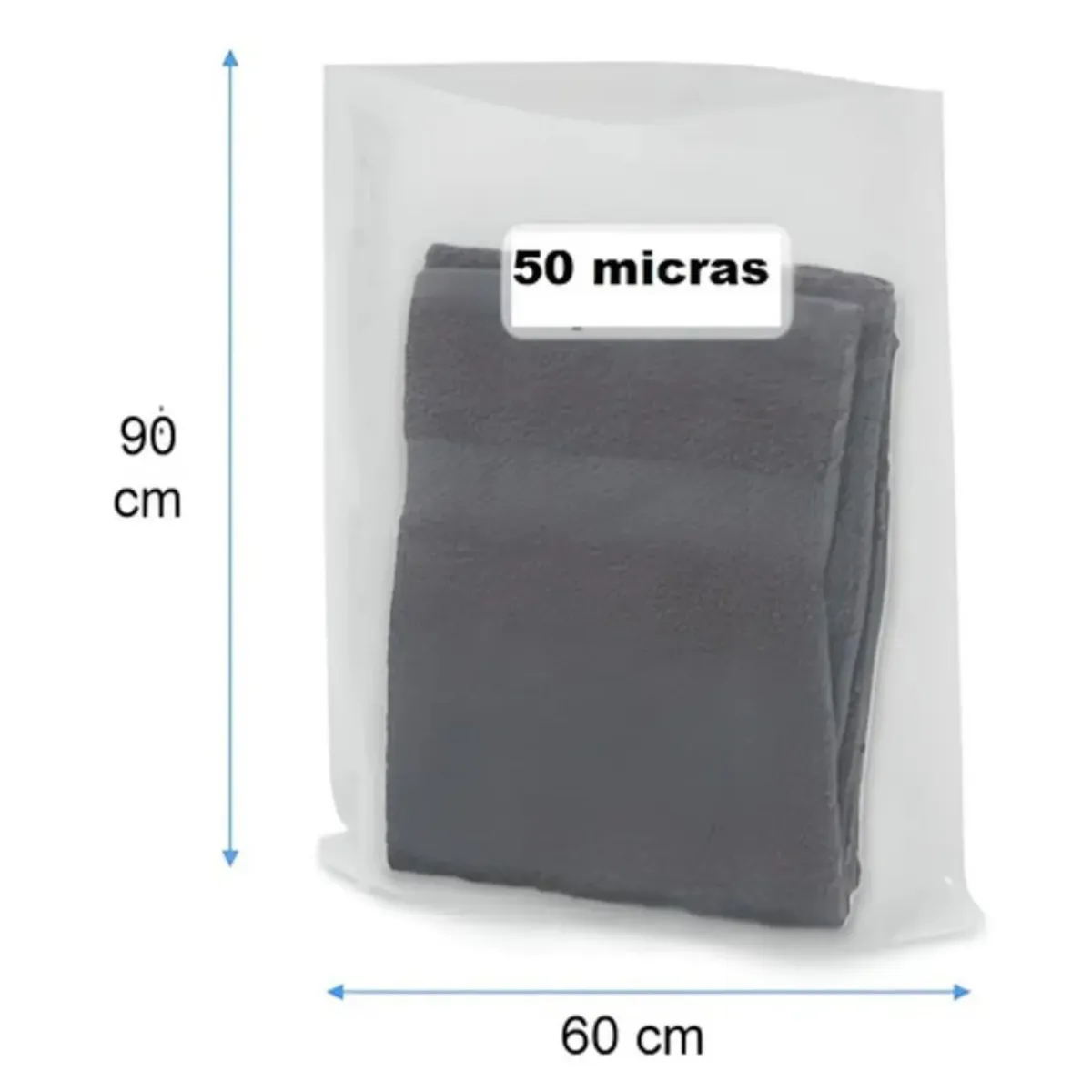 BLOCCARE - Bolsa Plástica Gruesa 60x90 Cm Transparente - 10 Unidades