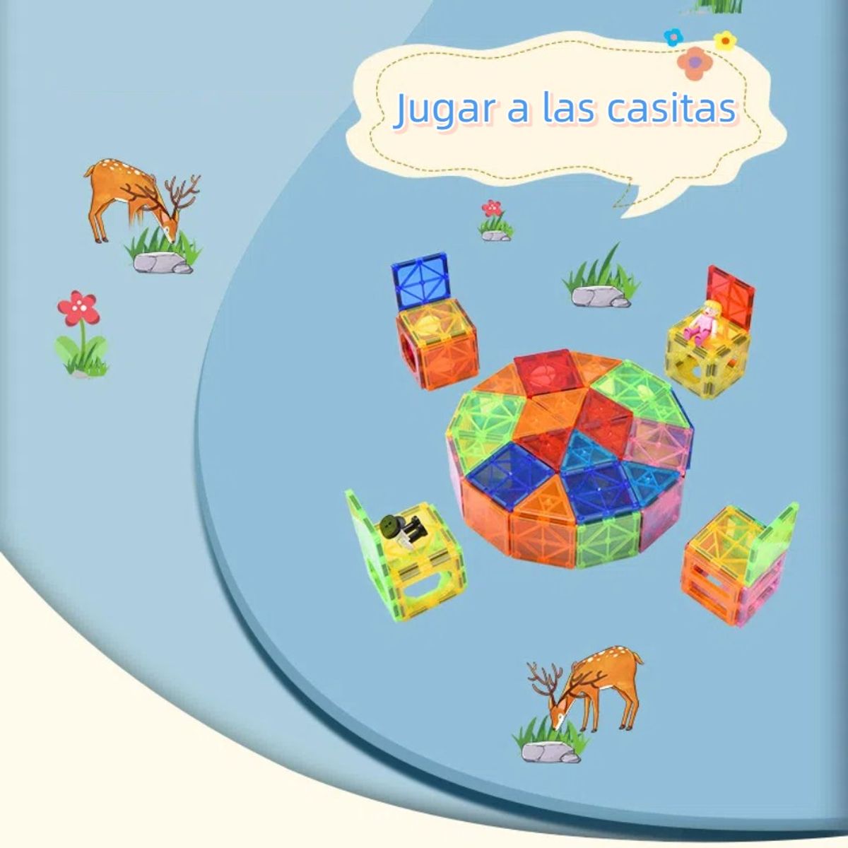 MUNDO MAGIA - Juego De Bloques De Construcción Magnéticos 78 Piezas
