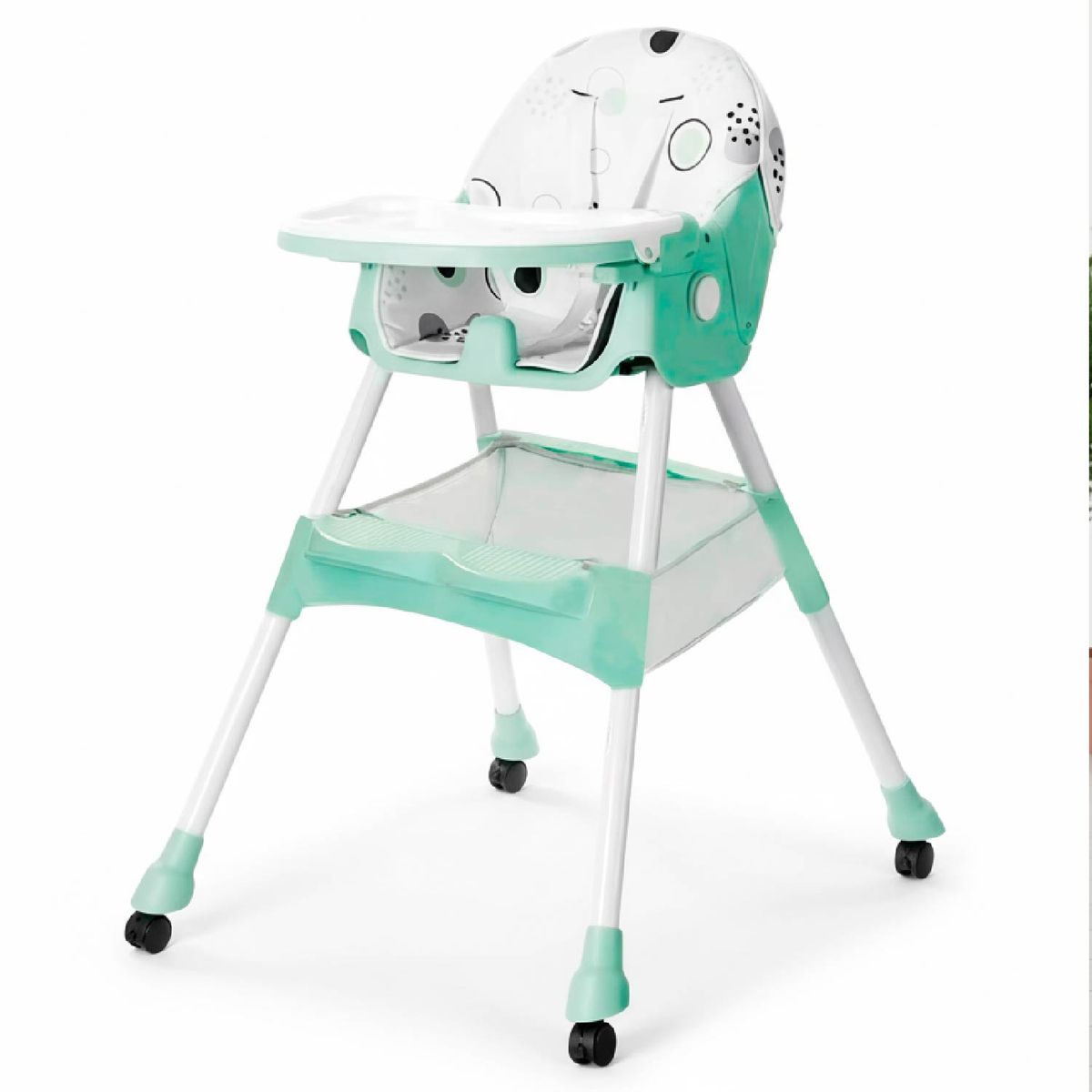 MON PETIT - Silla Comer Bebe Doble Altura Safe Baby Turquesa