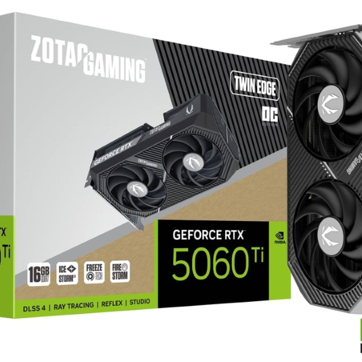 ZOTAC - Tarjeta de Video - Zotac Gaming GeForce RTX 5060 Ti 16GB Twin Edge OC