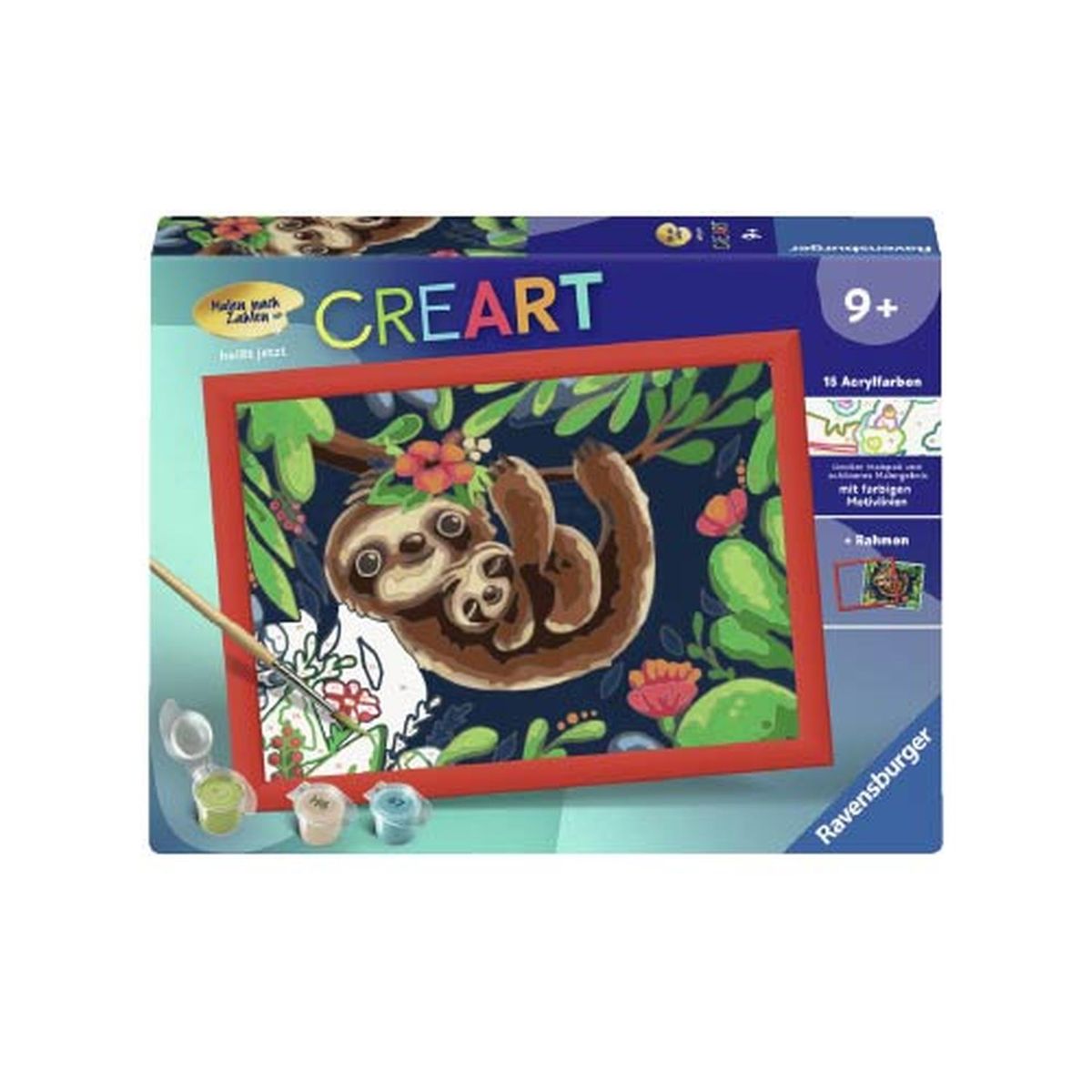 RAVENSBURGER - Pinta por números - Lindos Perezosos