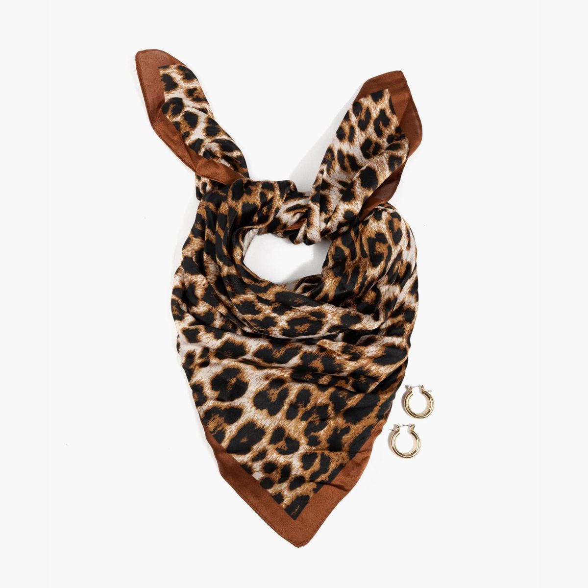 LOUNGE - Set Pañuelo Y Aros Mujer Diseño Animal Print