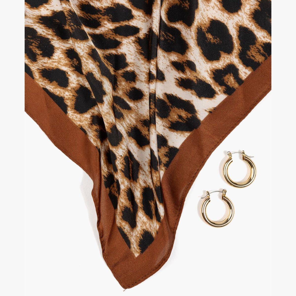 LOUNGE - Set Pañuelo Y Aros Mujer Diseño Animal Print