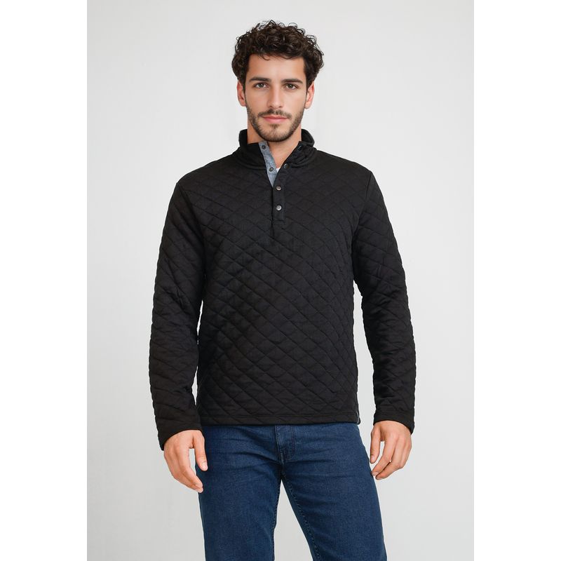 PERRY ELLIS - Polerón Hombre Cuello Alto Negro