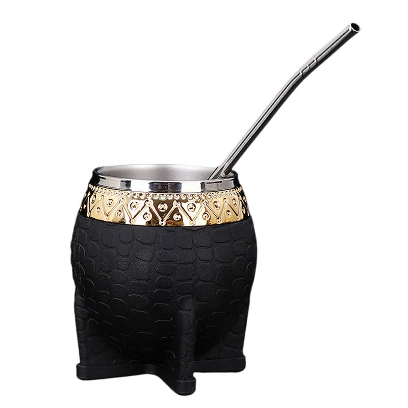 GENERICO - Set de Mate 200 ML + Bombilla Clásico NEGRO