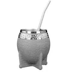 GENERICO - Set de Mate 200 ML + Bombilla Clásico GRIS