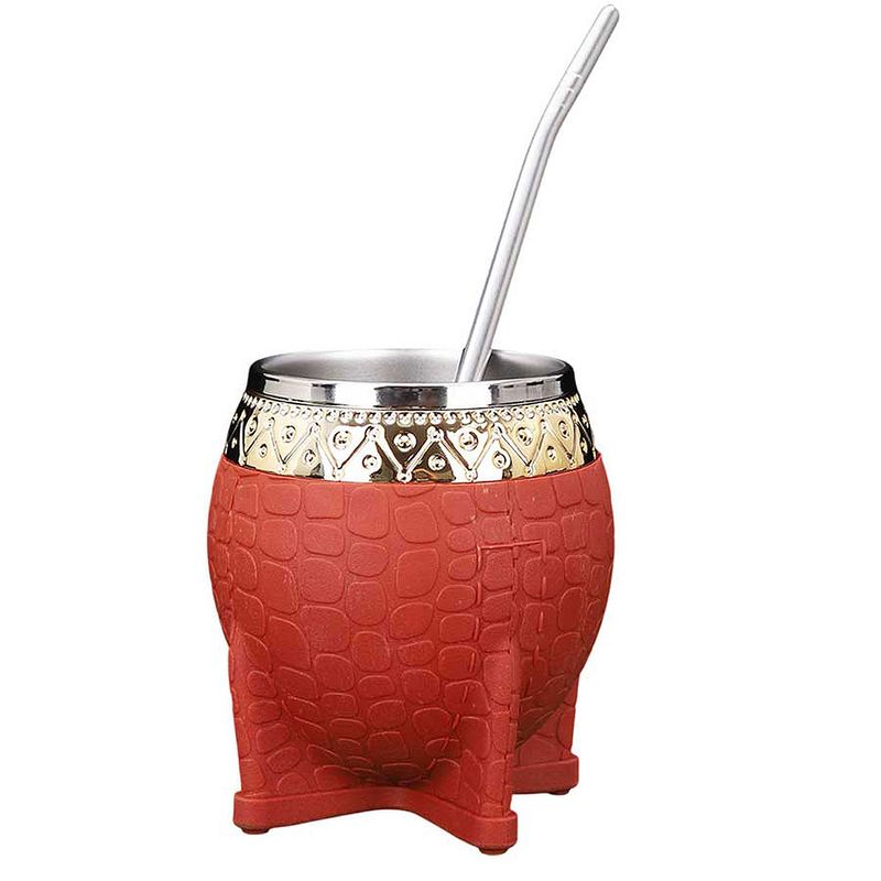GENERICO - Set de Mate 200 ML + Bombilla Clásico NARANJA