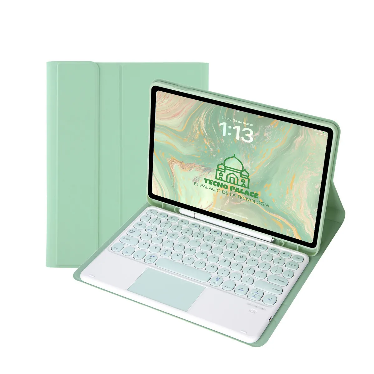 GENERICO - Fundas Con Teclado TouchPad 2.0 Para iPad A16 (11Gen) / 10 Gen - letra Ñ