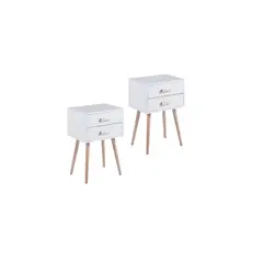 GENERICO - Pack 2 Veladores Eames doble blanco