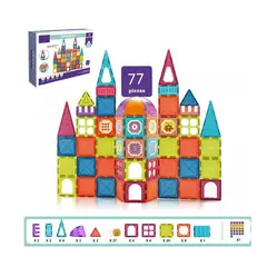 GENERICO - Juguete Construcción Bloques Magnéticos 77 Piezas