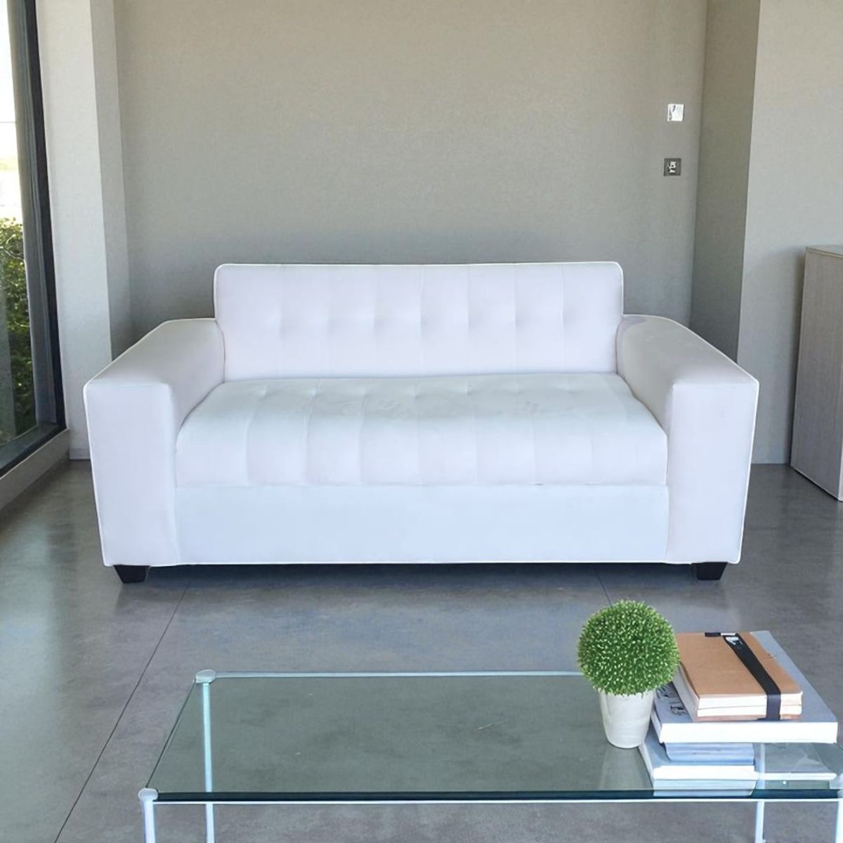 DISEÑOS VALESTRINI - SOFA TRES CUERPOS FELPA CRUDO