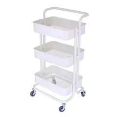 PROCHEF - Carro Multiuso Organizador 3 Niveles 100% Acero Blanco