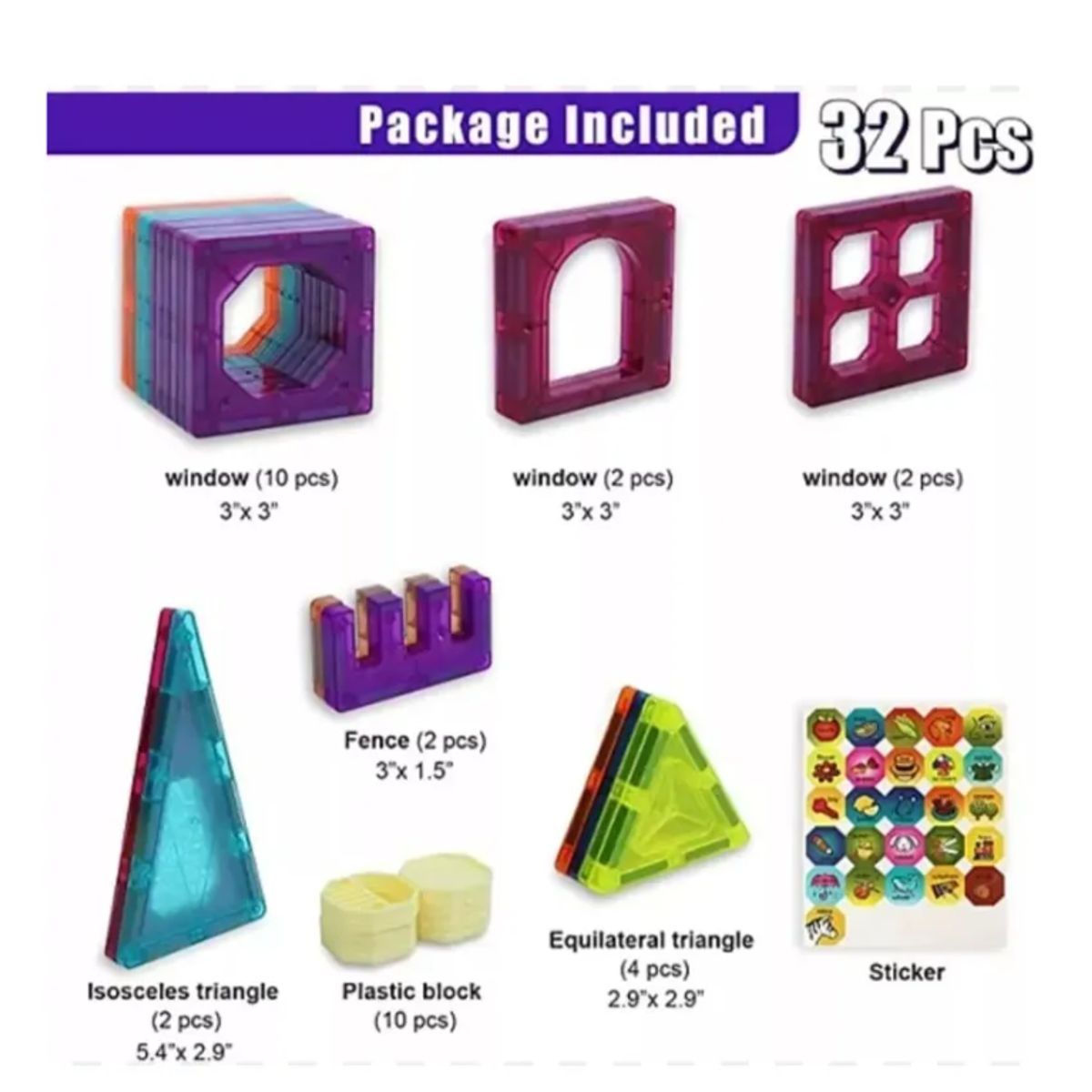 GENERICO - Juguete Construcción Bloques Magnéticos 32 Piezas