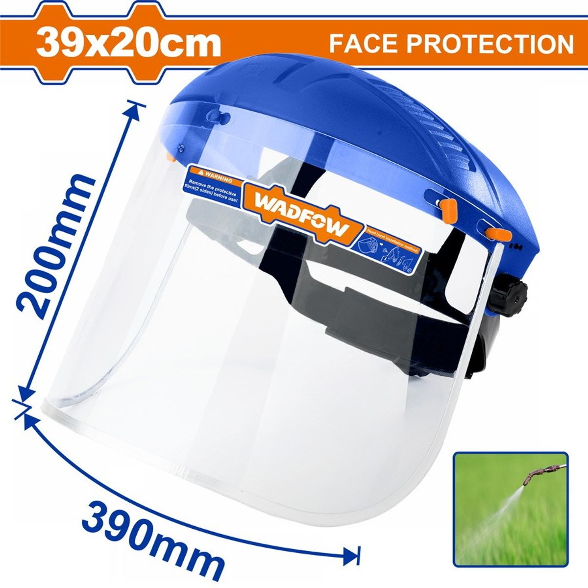 WADFOW - Careta Mascara De Seguridad Transparente Wadfow Wfd1308