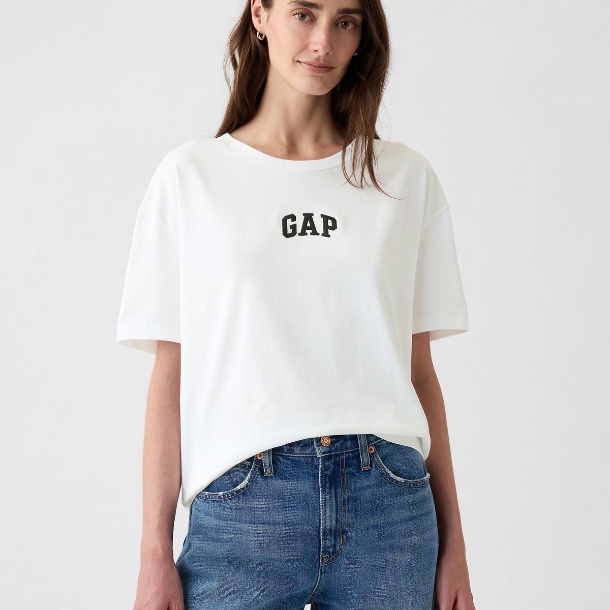 GAP - Polera Mujer Logo Manga Corta Blanco Gap