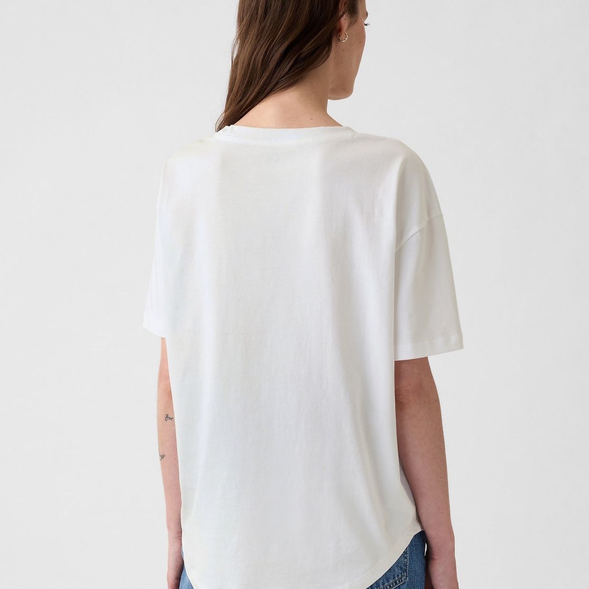 GAP - Polera Mujer Logo Manga Corta Blanco Gap