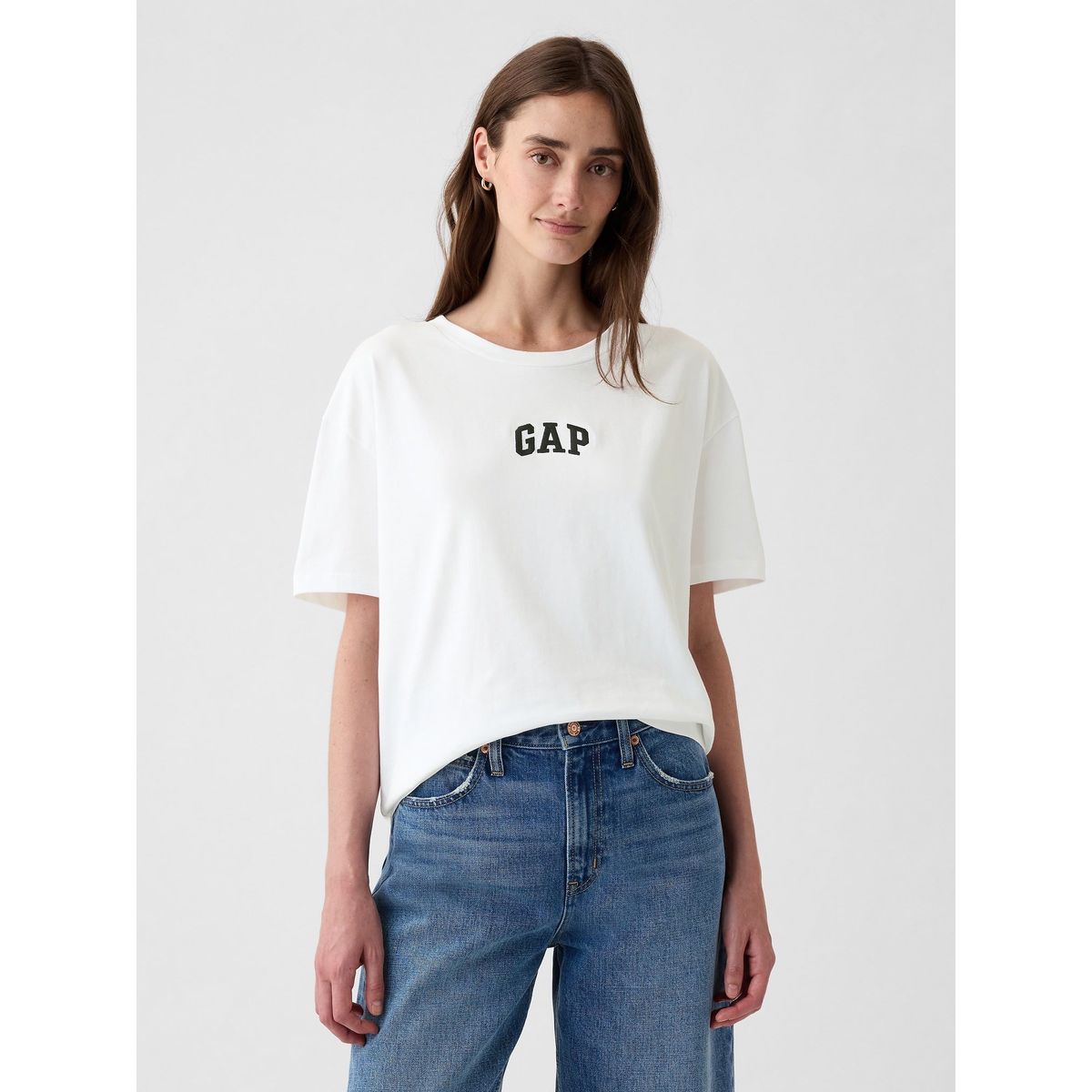GAP - Polera Mujer Logo Manga Corta Blanco Gap
