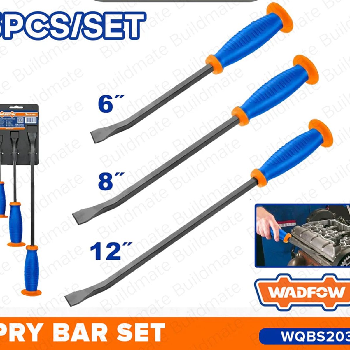 WADFOW - Set Palancas Multiuso 3 Pz Wadfow 6, 8, 12 Mm Diablo Wqbs203