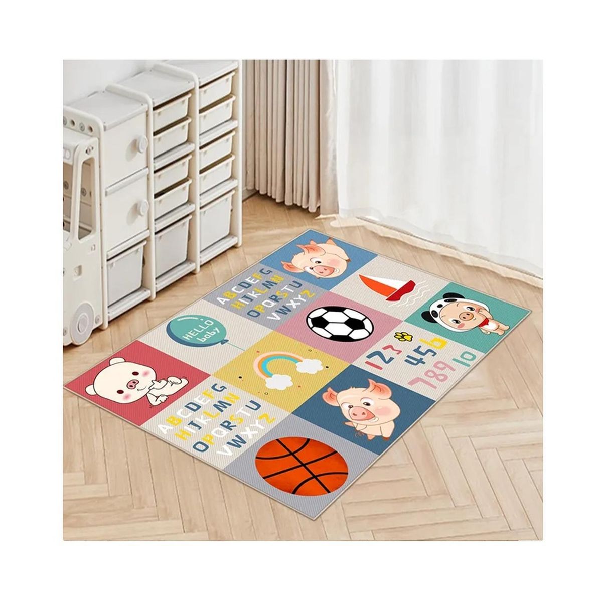 KIVARA - Alfombra Infantil Juguetes 80X120 Cm Tapete Dormitorio Sala