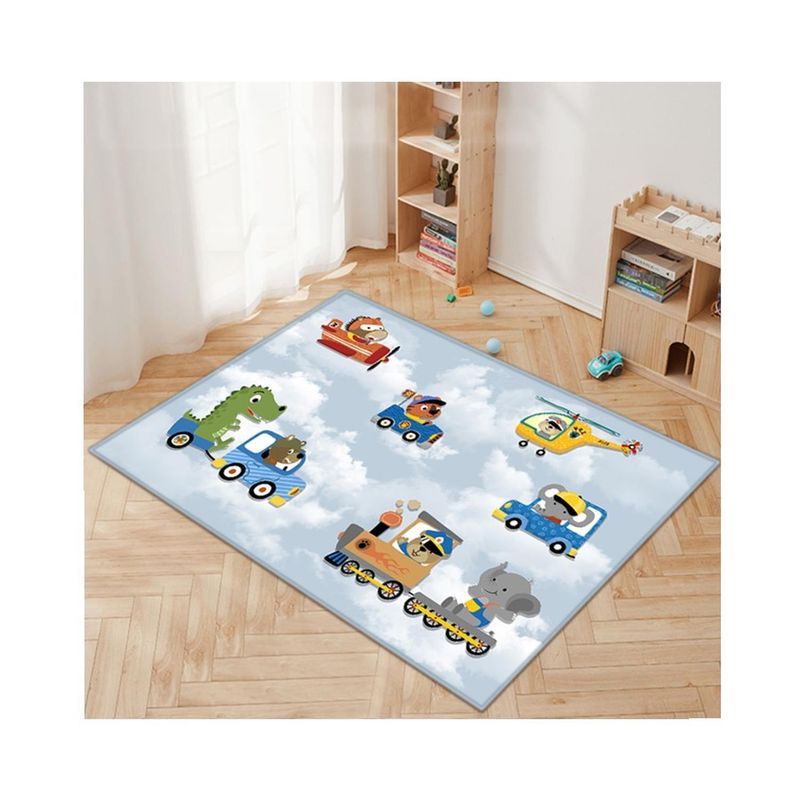 KIVARA - Alfombra Infantil Transportes 80X120 Cm Tapete Dormitorio