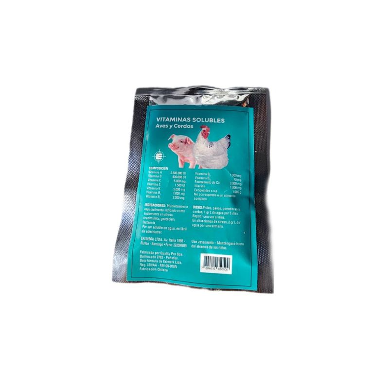 GENERICO - vitaminas solubles para gallinas y aves en general sachet 20 gramos