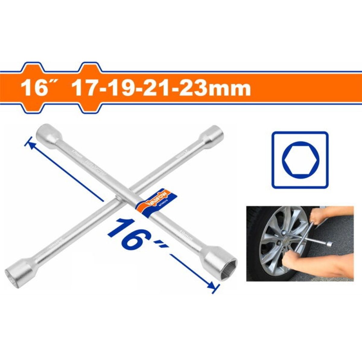 WADFOW - Llave Cruz Para Auto 17-23 Mm 16 Pulgadas Wadfow Wth8316 Veh
