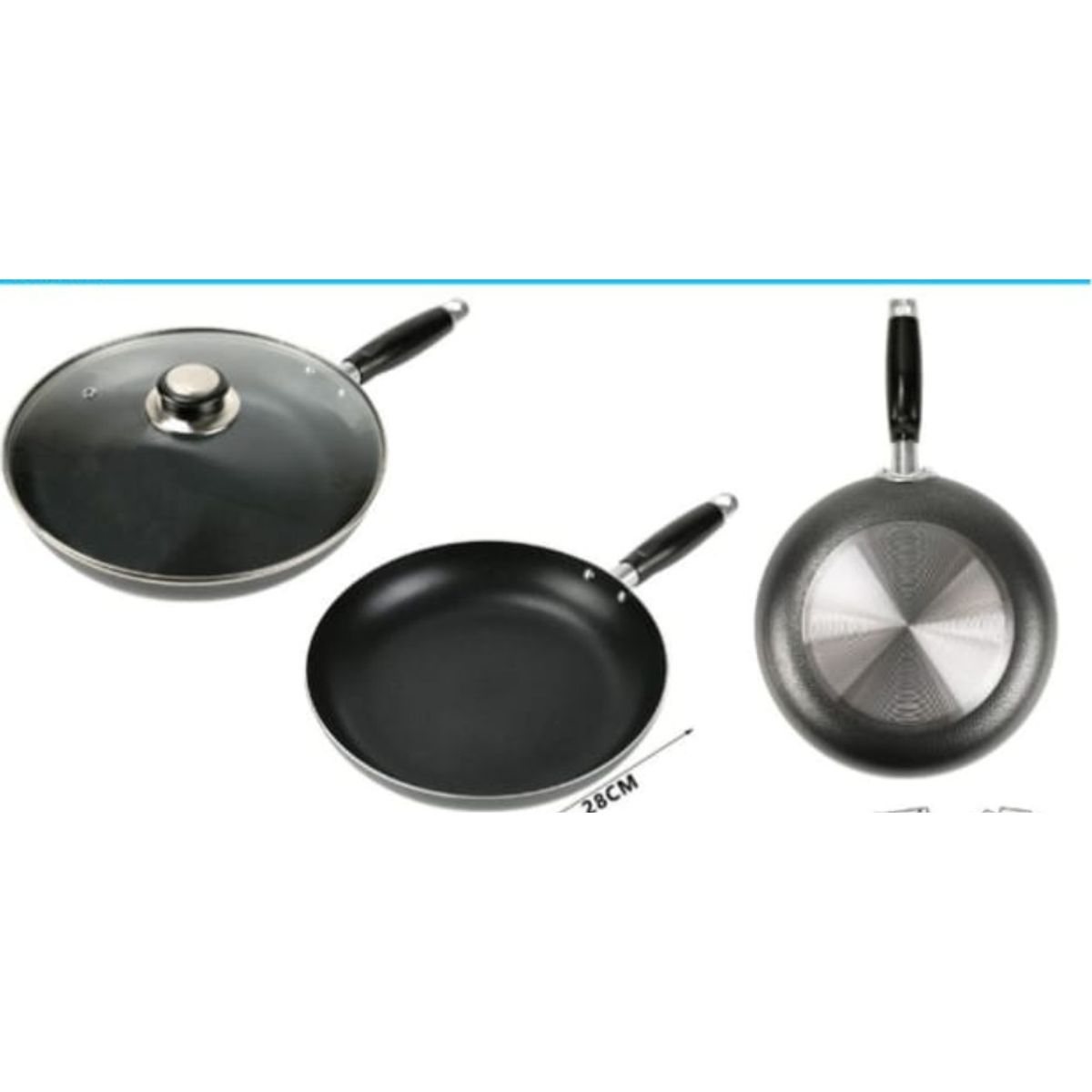 GENERICO - Sarten Antihaderente Para La Cocina 28 Cm Redondo 2.0MM