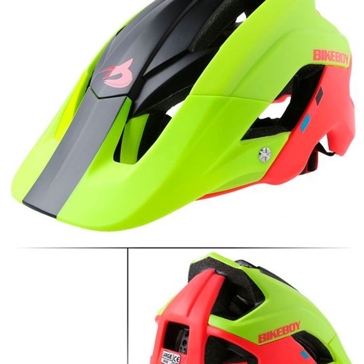 GENERICO - Casco adulto de bicicleta verde naranjo