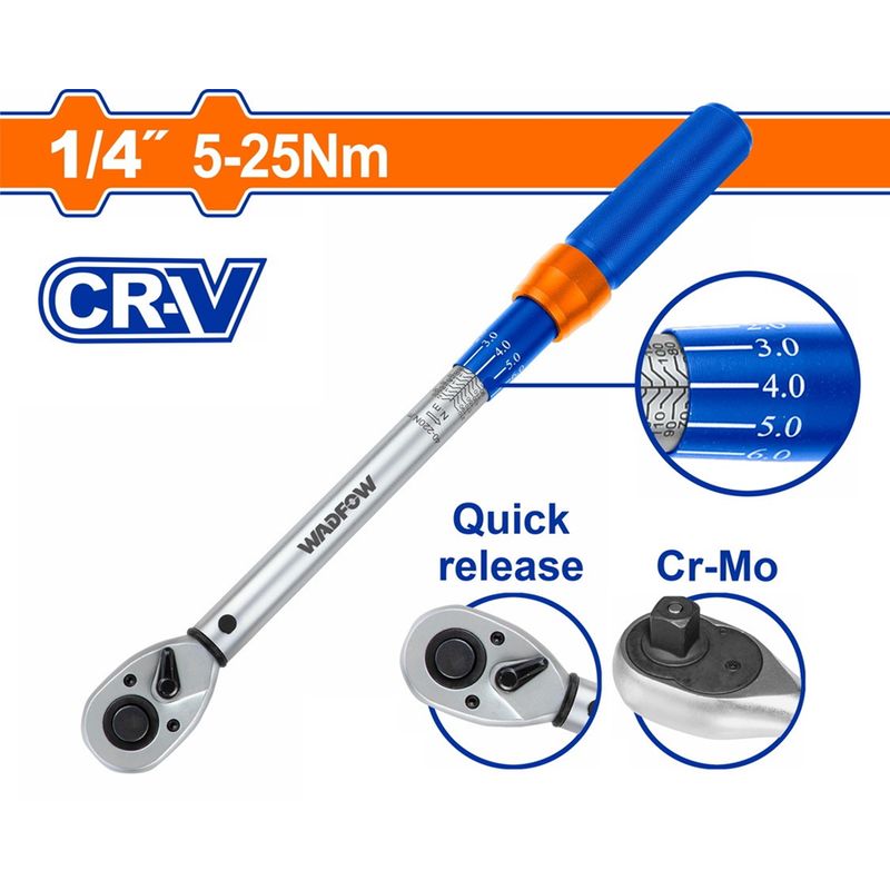 WADFOW - Llave De Torque Torquimetro Dinamometrica 5-25nm 14 Wadfow
