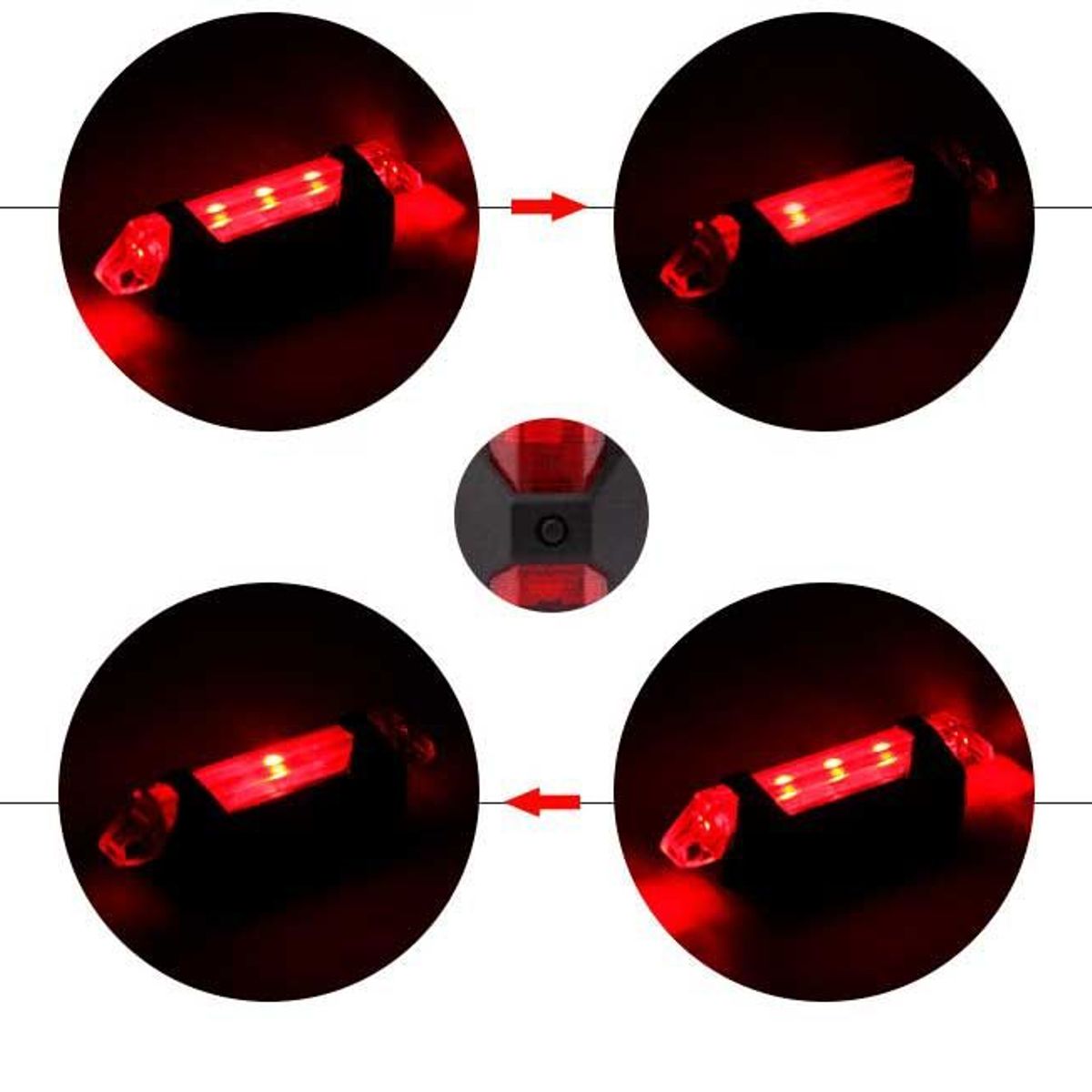 GENERICO - Luz Trasera Recargable Para Bicicleta Blanco