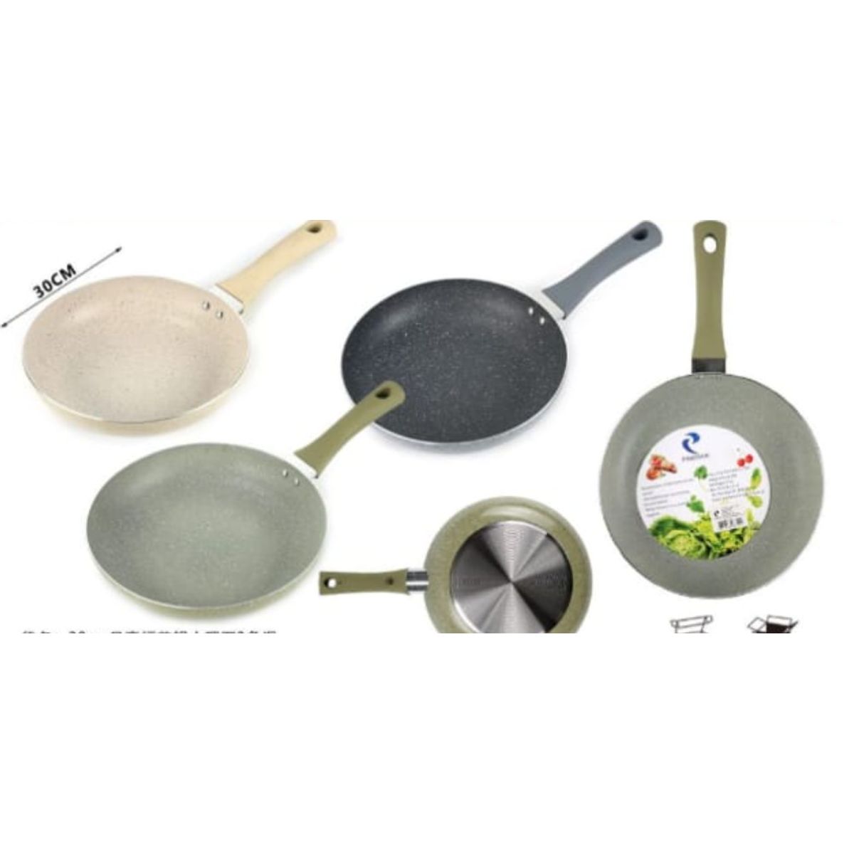 GENERICO - Sarten Antihaderente Para La Cocina 30 Cm Redondo