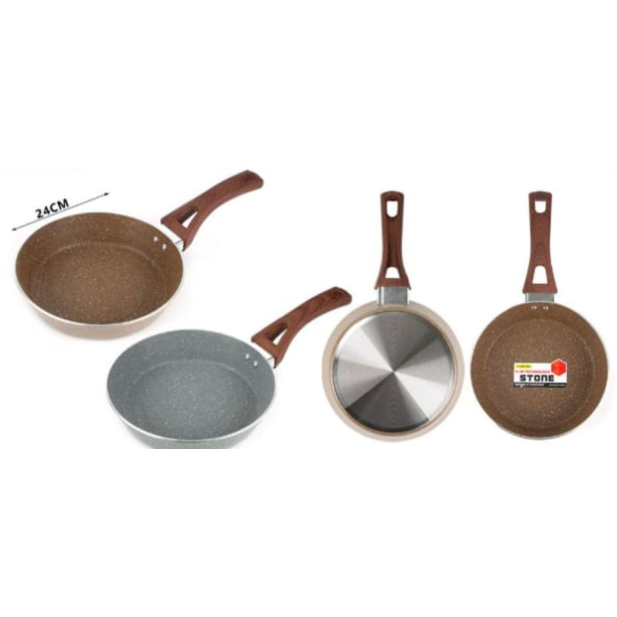 GENERICO - Sarten Antihaderente Para La Cocina 24 Cm Redondo