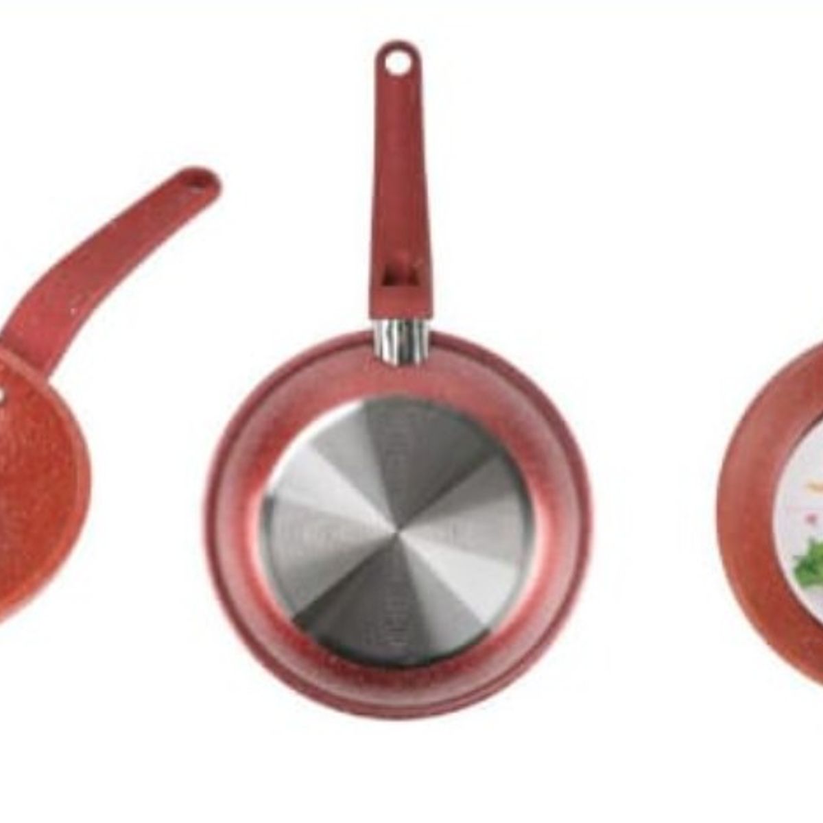 GENERICO - Sarten Antihaderente Para La Cocina 20 Cm Redondo Rojo