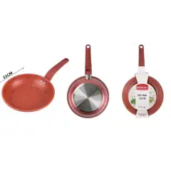GENERICO - Sarten Antihaderente Para La Cocina 22 Cm Redondo Rojo
