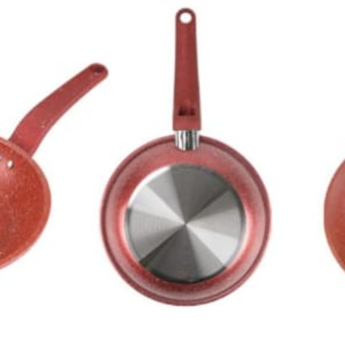 GENERICO - Sarten Antihaderente Para La Cocina 24 Cm Redondo Rojo