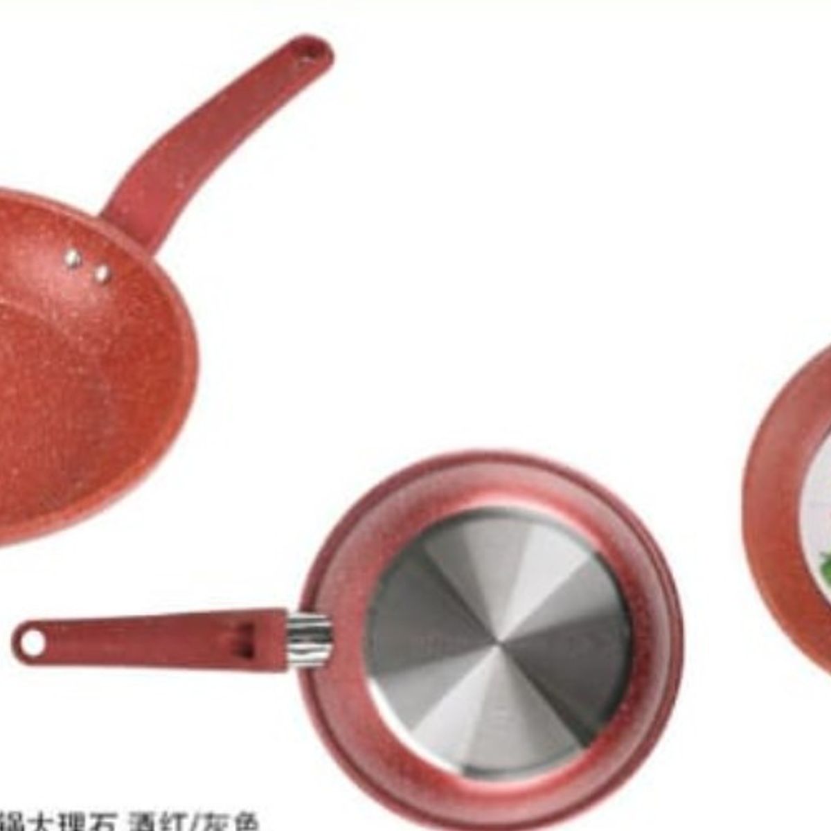 GENERICO - Sarten Antihaderente Para La Cocina 26 Cm Redondo Rojo