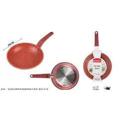 GENERICO - Sarten Antihaderente Para La Cocina 26 Cm Redondo Rojo