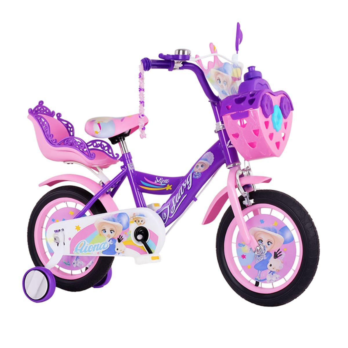 GENERICO - Bicicleta Infantil con Ruedas de Seguridad Aro 16 Morada