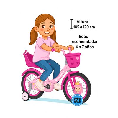 Imagen 2 del producto Bicicleta Infantil con Ruedas de Seguridad Aro 16 Morada